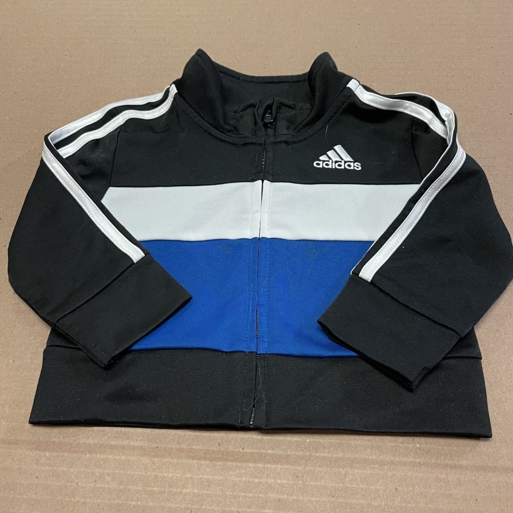 Adidas Trefoil Logo Black Infant/Baby Zipper Track Jacket - Size 6 Months
